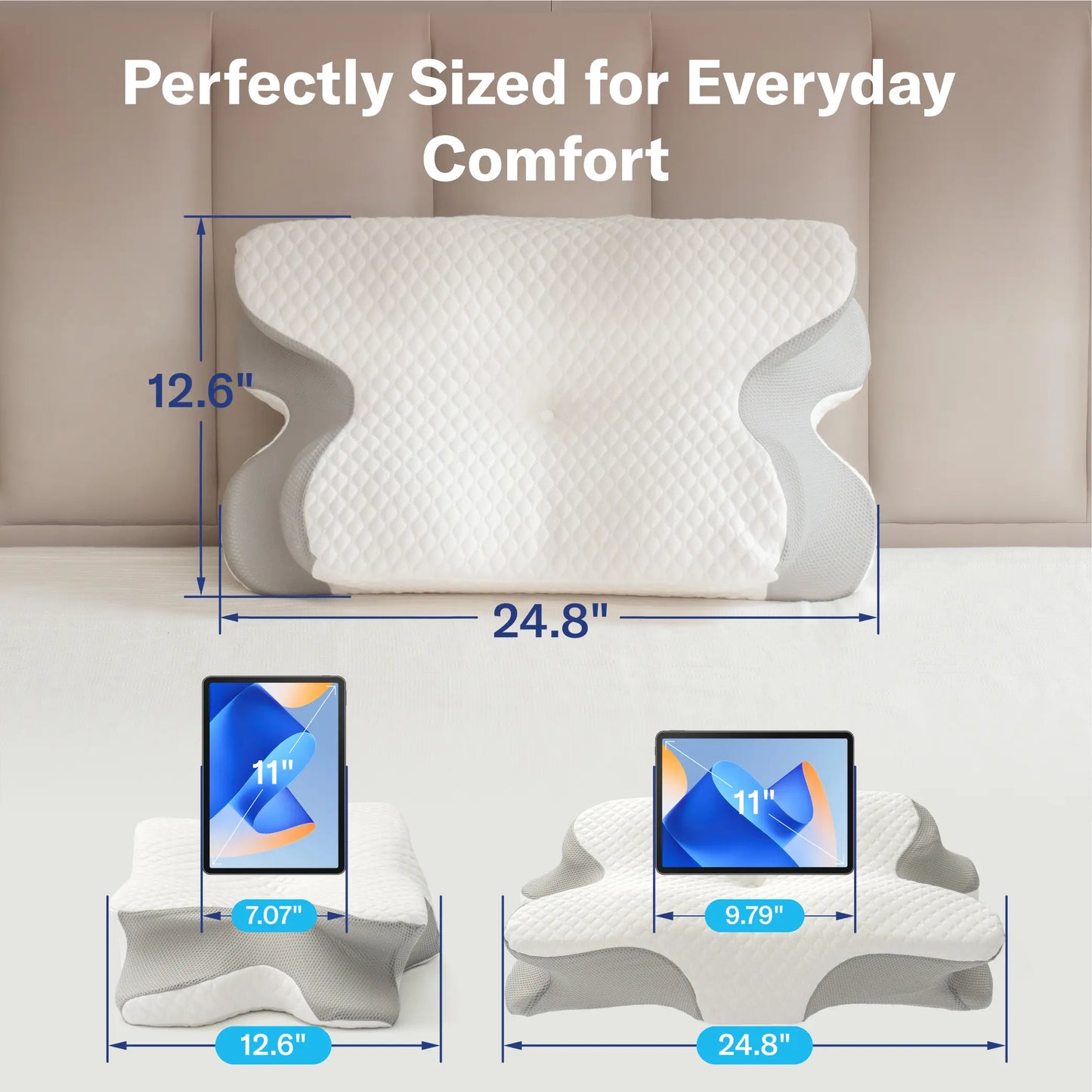 Alcedo neck pillow, orthopedic pillow, suitable for side sleepers, back sleepers, and stomach sleepers.