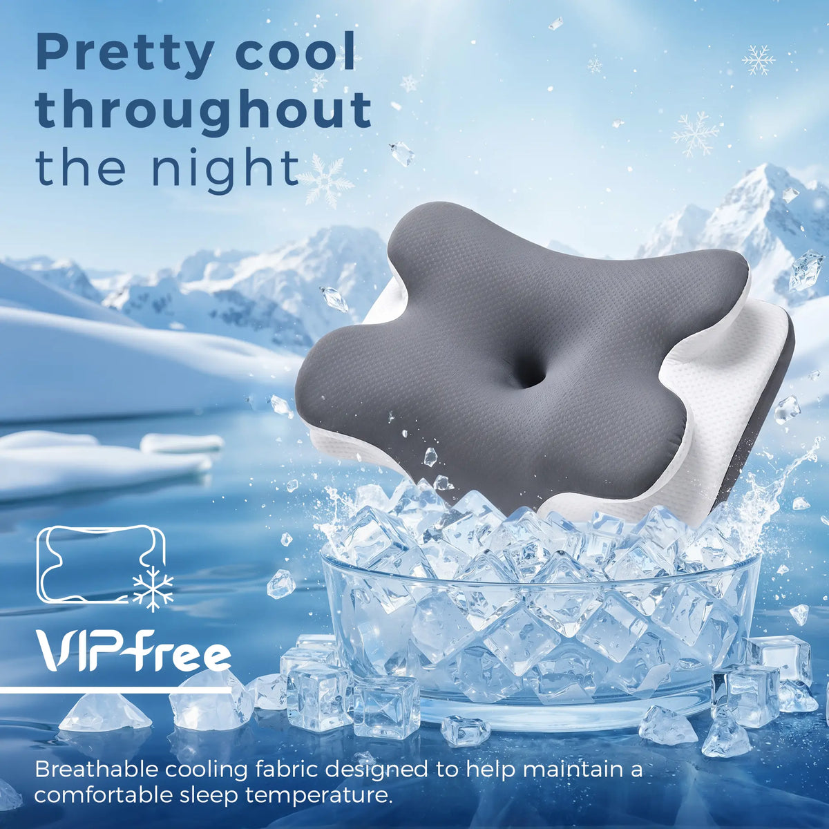 Cooling memory foam neck pillow, adjustable ergonomic memory foam neck pillow