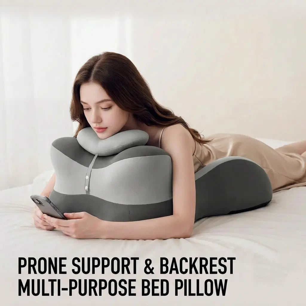 Ergonomic prone-position pillow - cool memory foam cushion