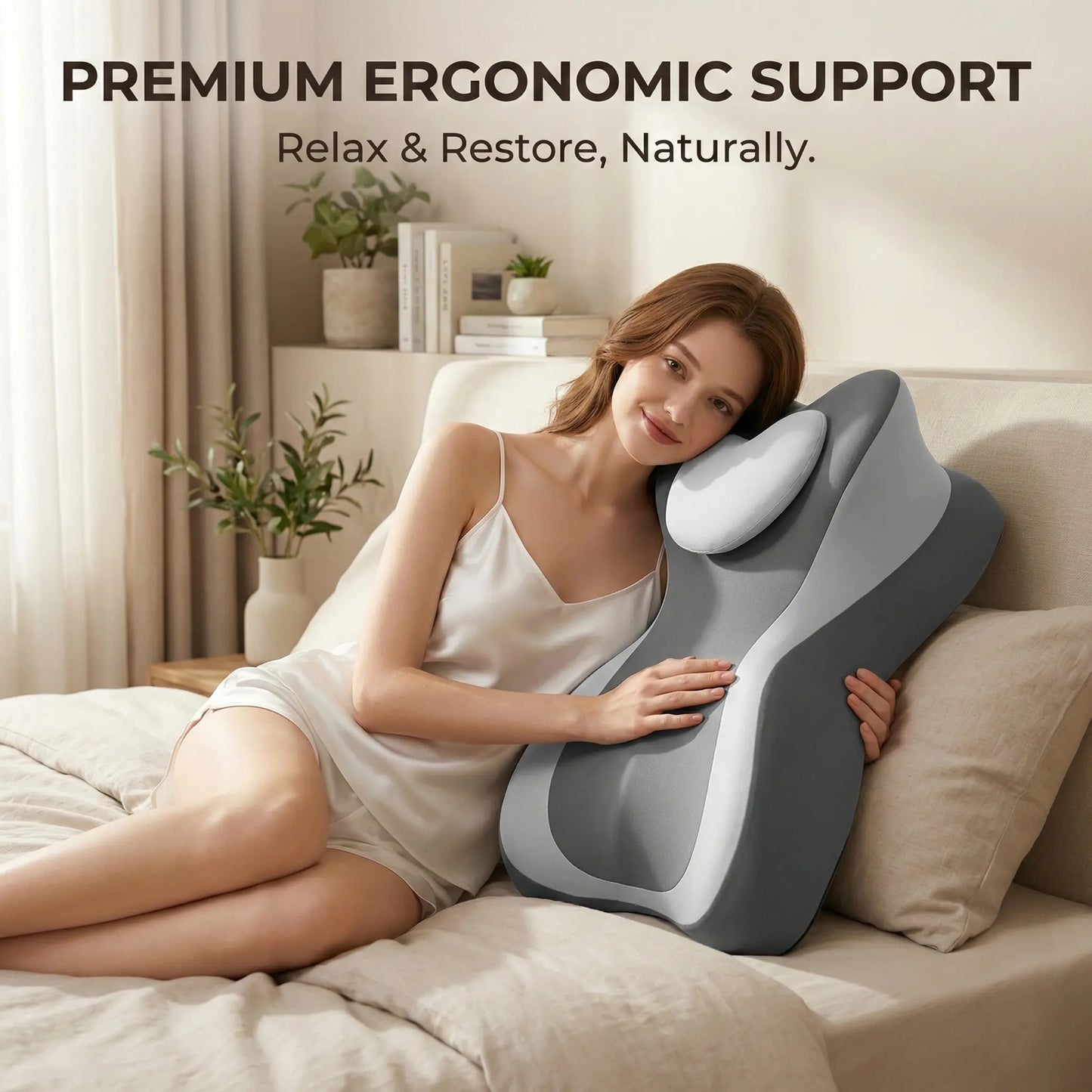 Ergonomic prone-position pillow - cool memory foam cushion