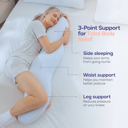Full-body ergonomic support pillow, supporting the back, abdomen, hips and legs, a cool side-sleeping pillow.