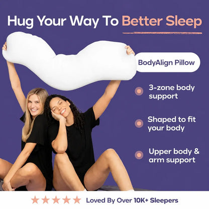 Full-body ergonomic support pillow, supporting the back, abdomen, hips and legs, a cool side-sleeping pillow.