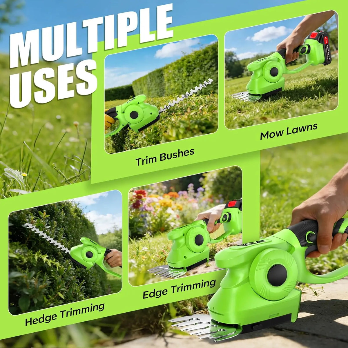 2-in-1 600W Brushless Cordless Hedge Trimmer Set