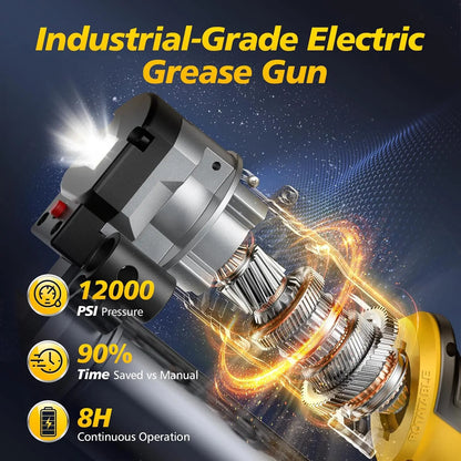 GEVEELIFE Aluminum Electric Grease Gun - 10,000 PSI