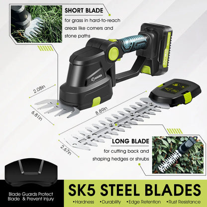 SAKER 20V Cordless Hedge Trimmer and Lawn Mower Set